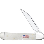 Smooth Natural Bone CopperLock with Flag Shield 14095 - Engravable