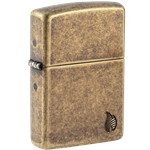 Zippo Flame Deep Carve Antique Brass Armor - 46400