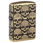 Zippo Multicut Skulls, Antique Brass Armor - 46302