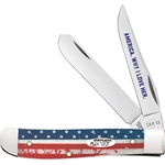 John Wayne Flag Natural Bone Mini Trapper 10718 - Engravable