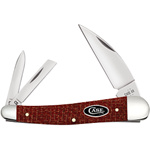 Case Dark Red Burlap Micarta Seahorse Whittler CS 12276 - Engravable