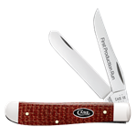 Case First Production Run Dark Red Burlap Micarta Mini Trapper CS 82271- Engravable