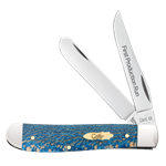 Case First Proction Run Blue Sycamore Wood Mini Trapper 93731 - Engravable