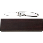 Maxam Stainless Steel Liner Lock Knife with Wood Presentation Case SKMXDBX3