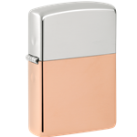 Zippo Bimetal Case Lighter Sterling Silver Lid-Copper Base - 48694